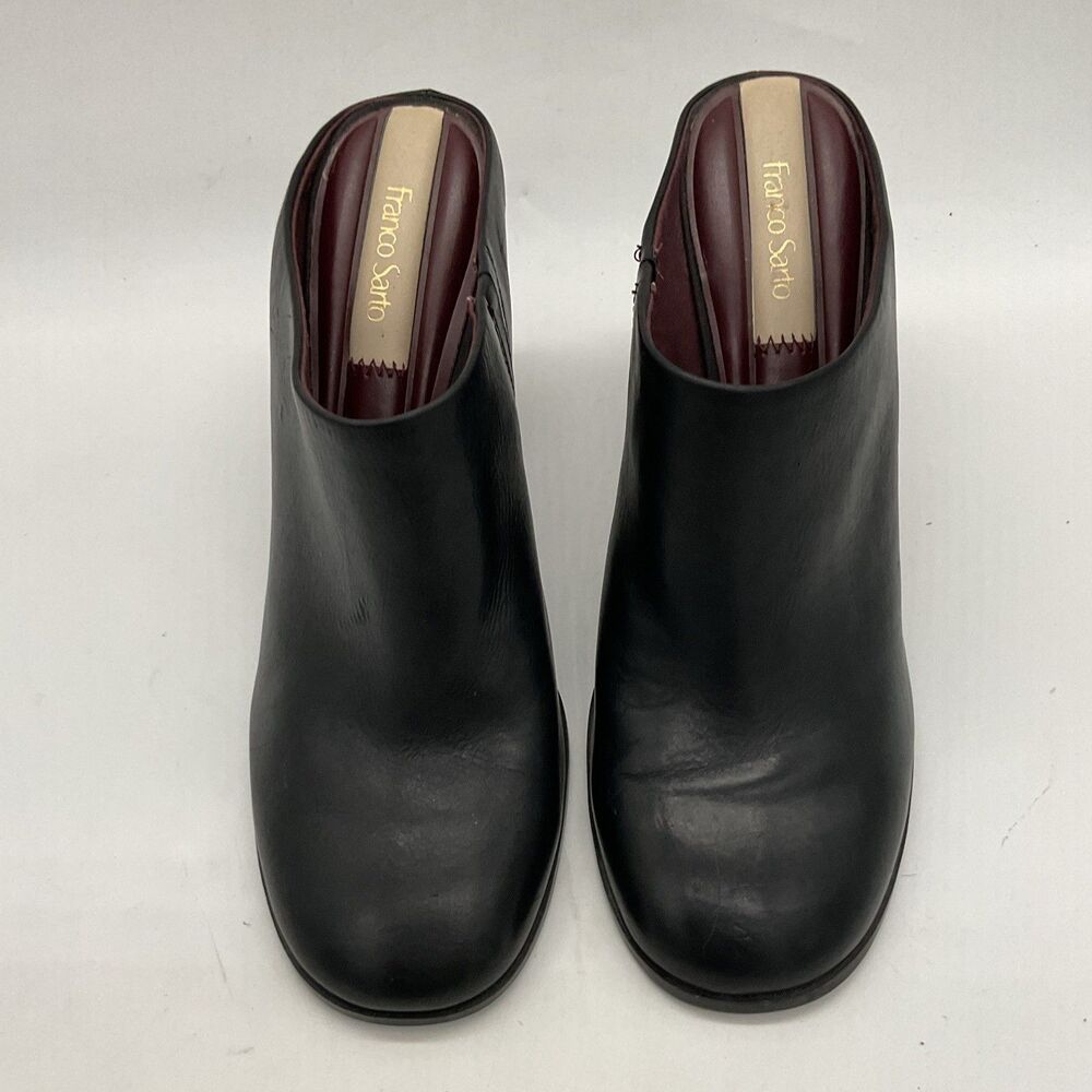 Franco Sarto Women’s Black Leather Ankle Bootie Zip Round Toe US 9.5 M - Picture 3 of 9